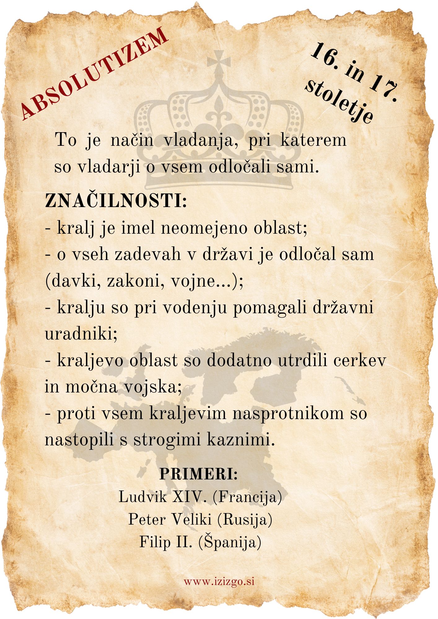 Povzetek Absolutizem